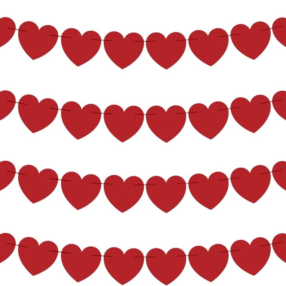 Valentines Day Decorations - Valentines Banner - Valentines Decor Red Heart Garl
